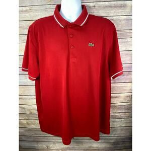 Lacoste Sport Polo Shirt Mens 2XL Red Formal Preppy Short Sleeve Golf